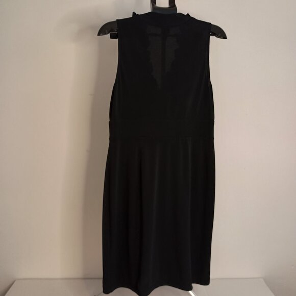 London Times Women’s Black Ruffle V-Neck Collar Dress Size 14 - Picture 13 of 15